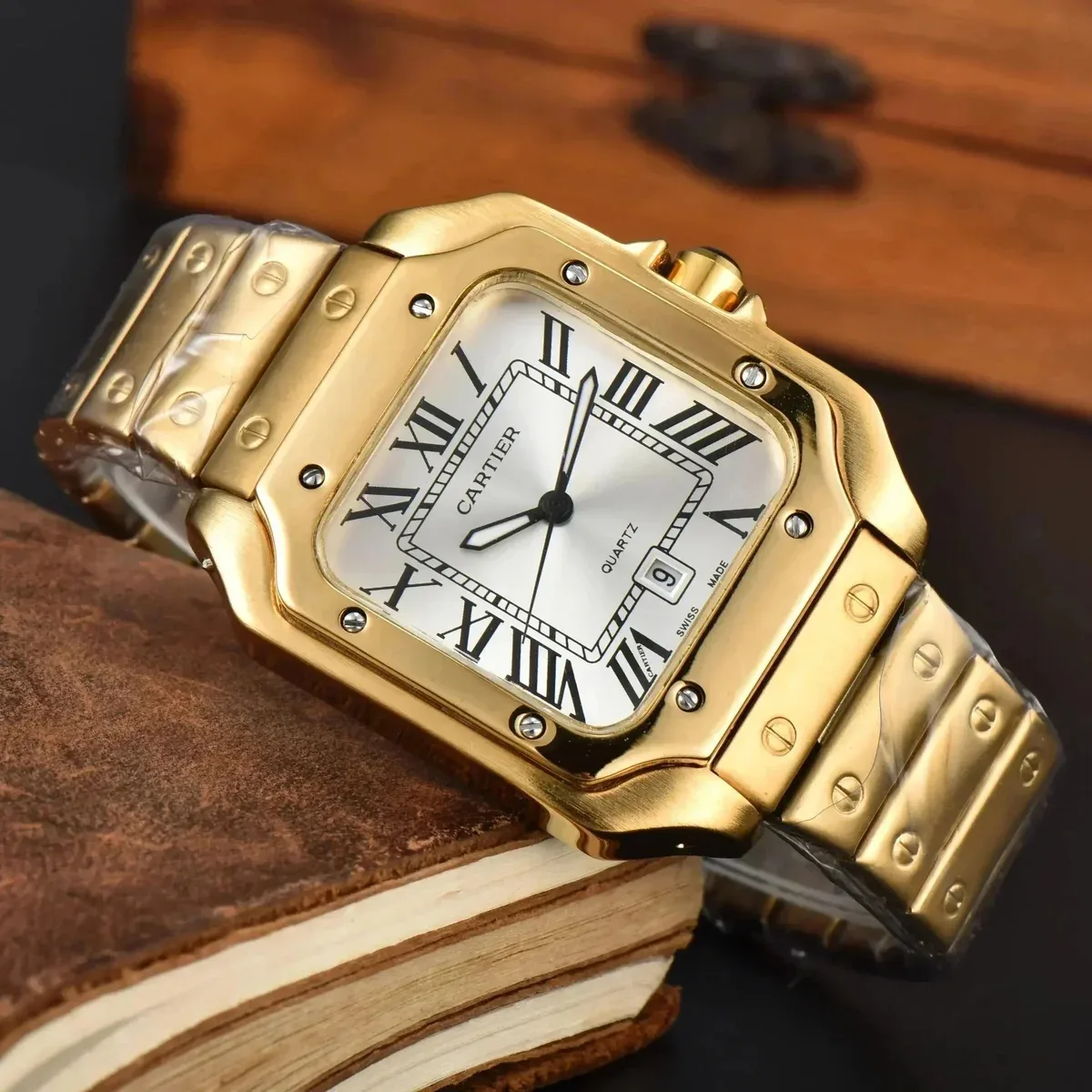 Cartier Santos-Dumont Gold Quartz Watch