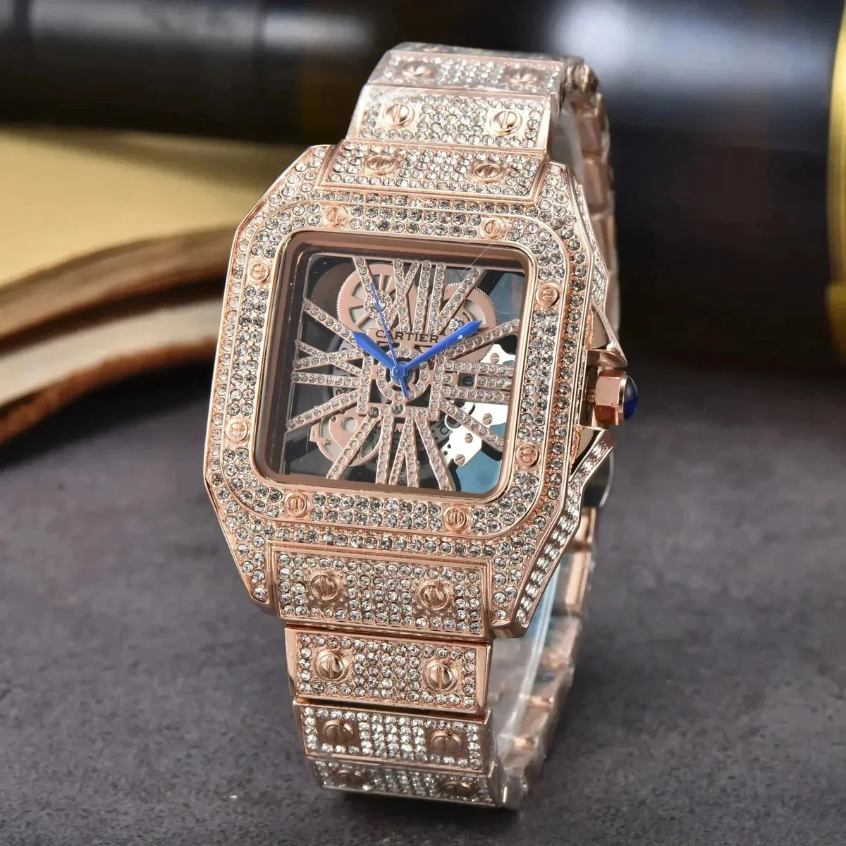 Cartier Santos-Dumont Rose Gold Diamond Watch