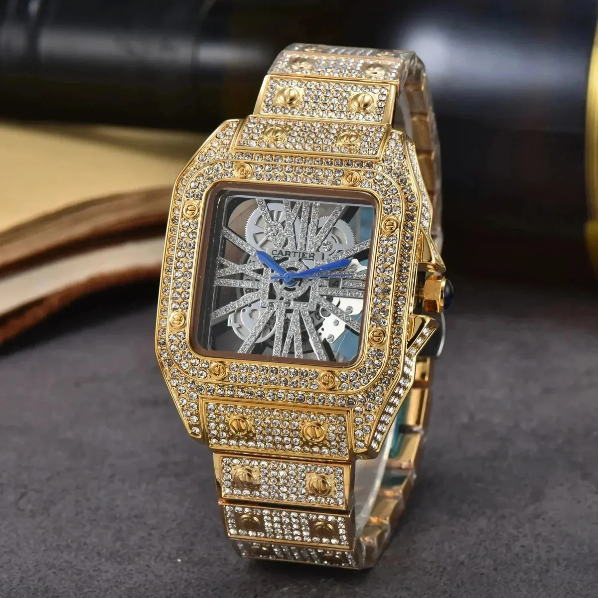 Cartier Santos-Dumont Gold Diamond Watch