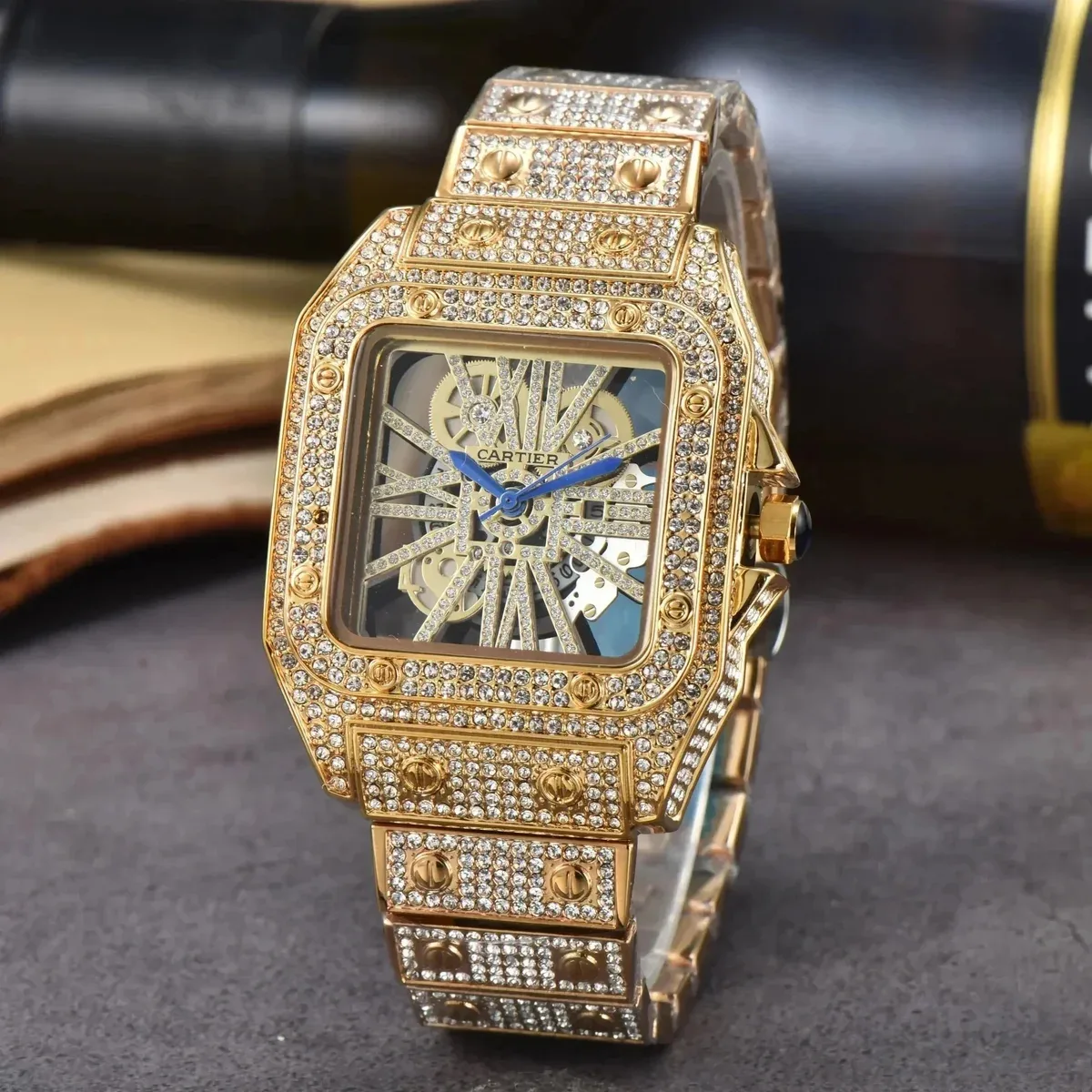 Cartier Santos-Dumont Gold Diamond Watch