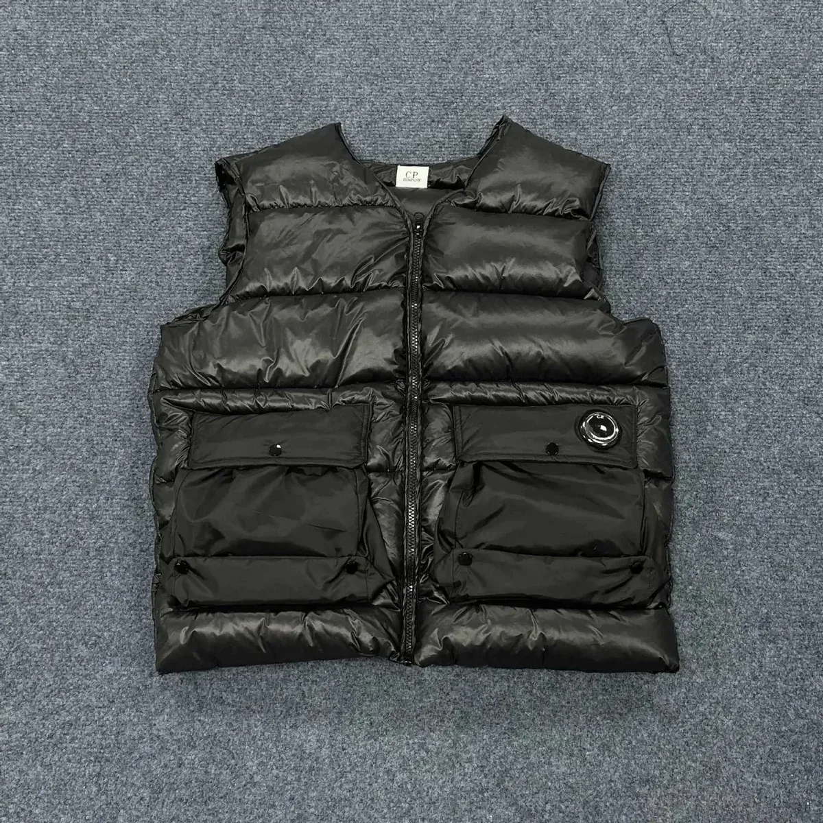 CP Company Goggle Black Puffer Vest