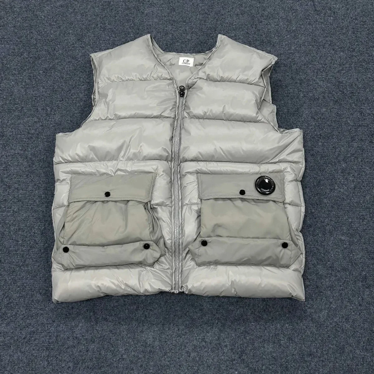 CP Company CP Company Goggle Light Grey Puffer Vest Grey - 1