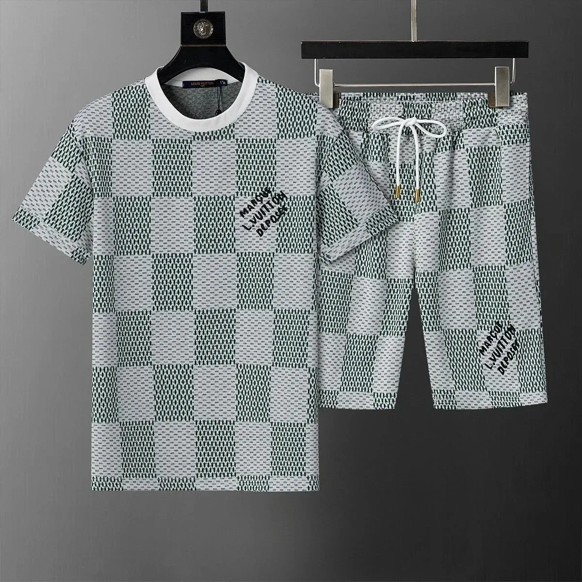 Louis Vuitton Tabi Green & White Checkered Set