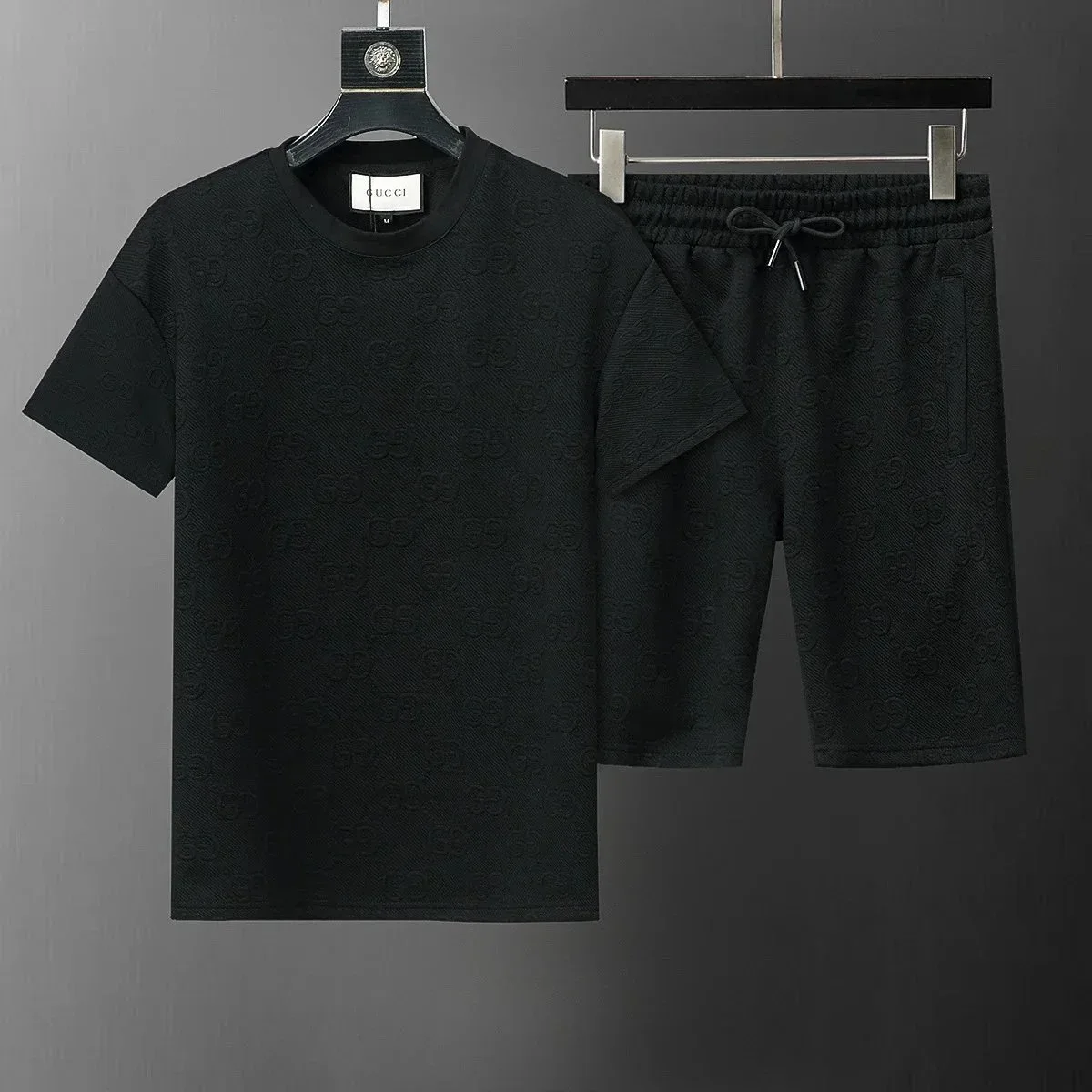Gucci GG Supreme Black T-Shirt & Shorts Set
