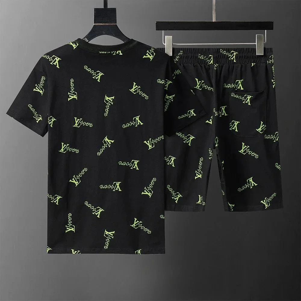 Louis Vuitton LV Trainer Black & Lime Green Co-ord Set