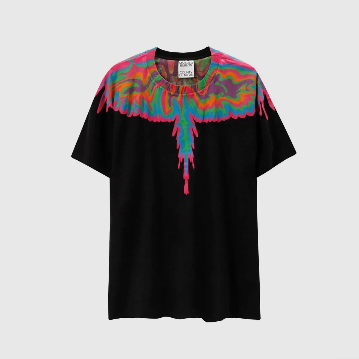 Marcelo Burlon Wings Black Multicolor T-Shirt
