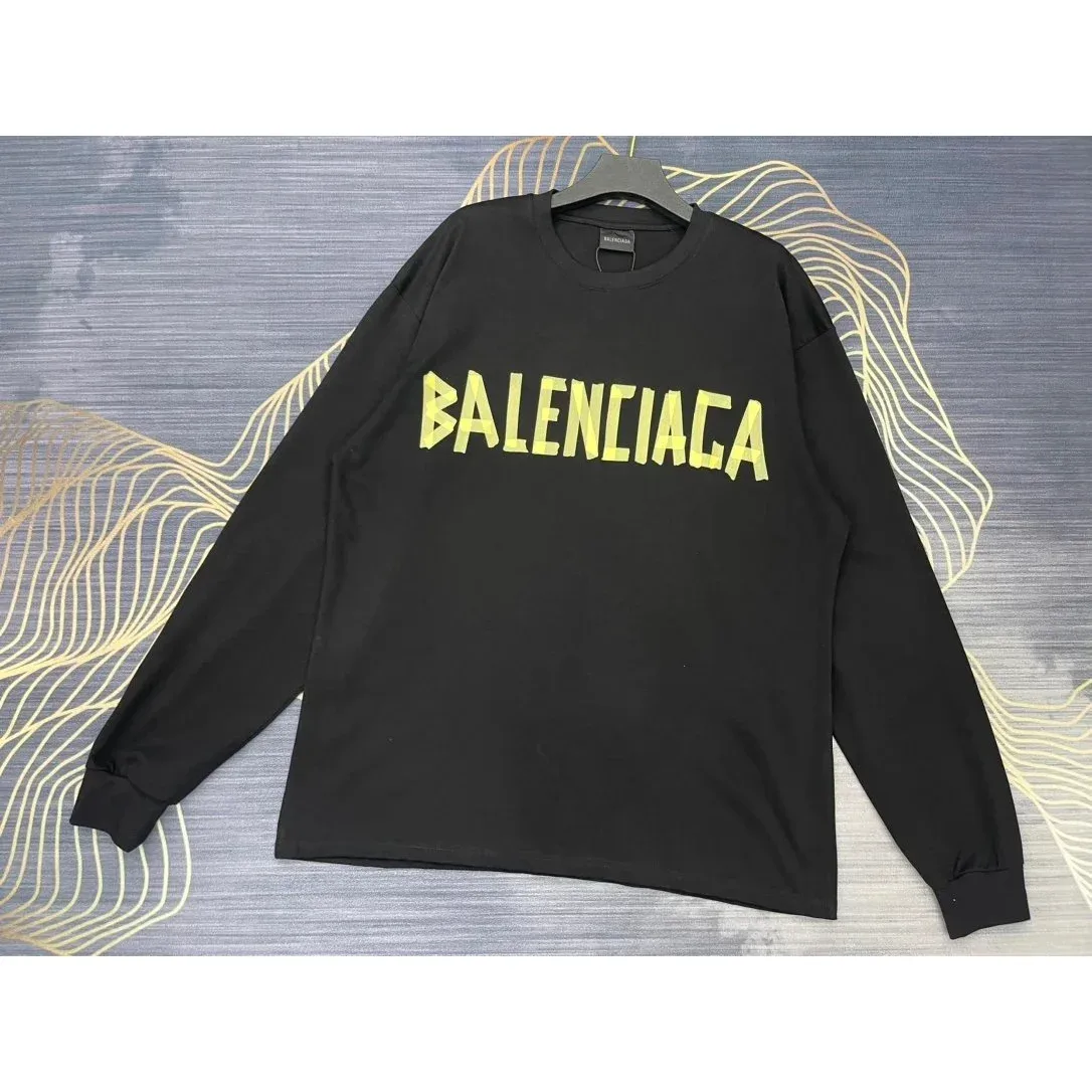 Balenciaga Black BALENCIAGA Logo Long Sleeve T-Shirt