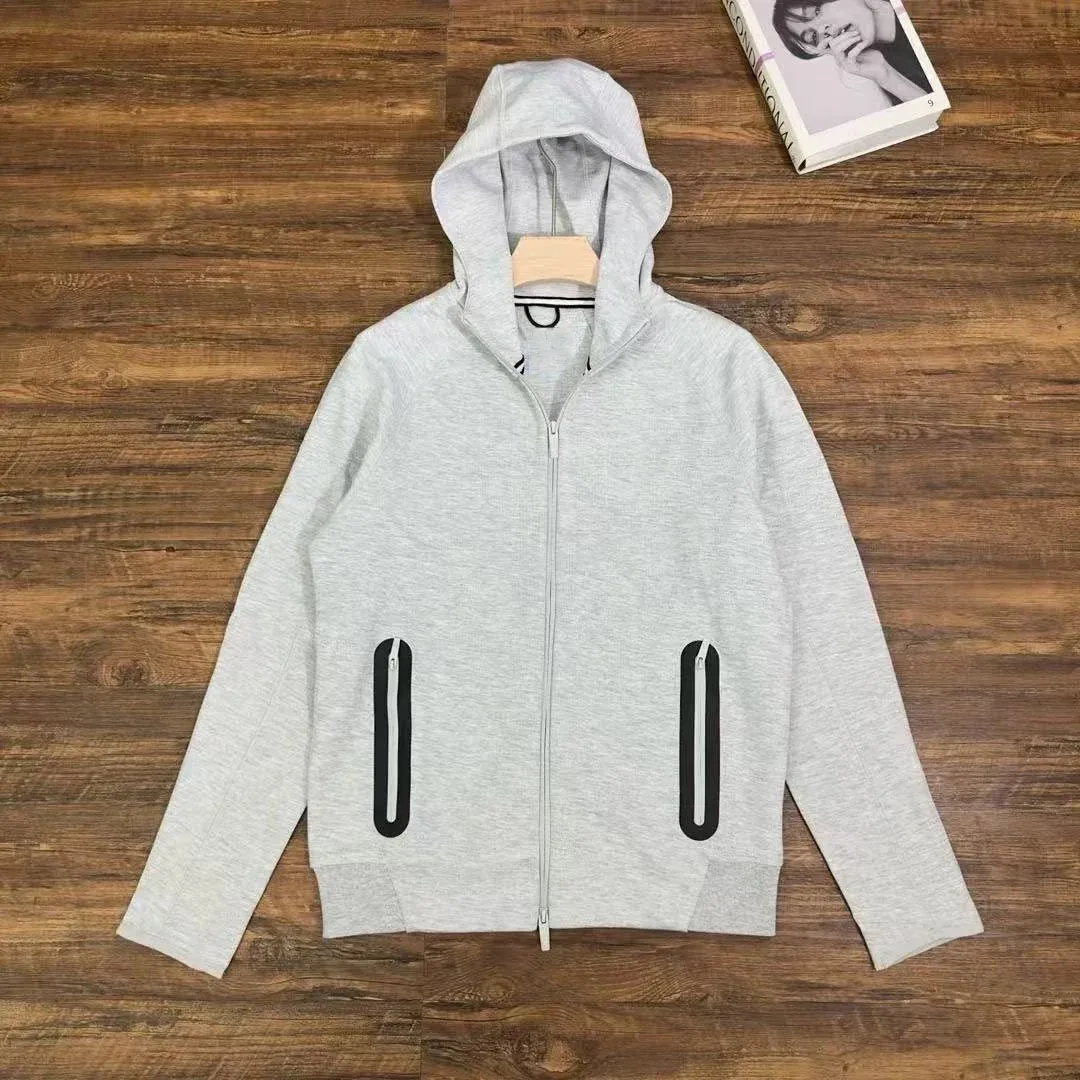 Light Grey Hoodie with Zipper and Pockets