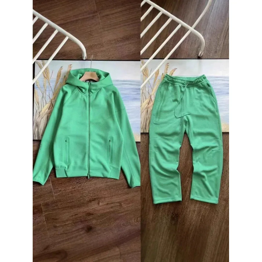 Green Tracksuit Set Solid Color Co-ord Set