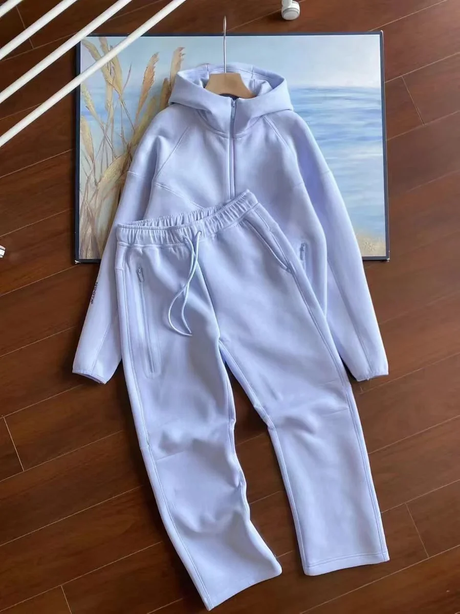 Light Blue Tracksuit Set Solid Co-ord Set
