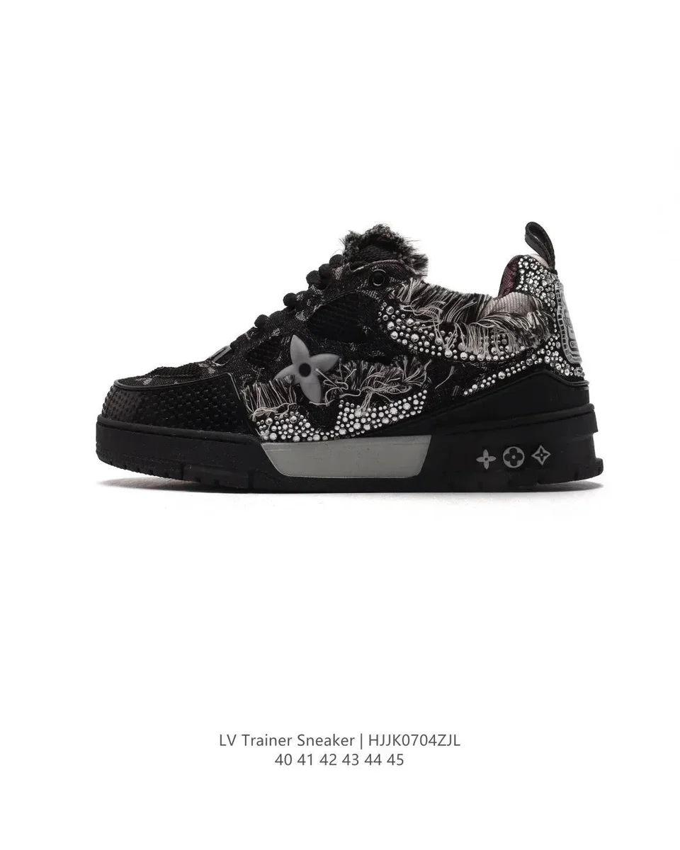 Louis Vuitton LV Trainer Sneaker Black Crystal