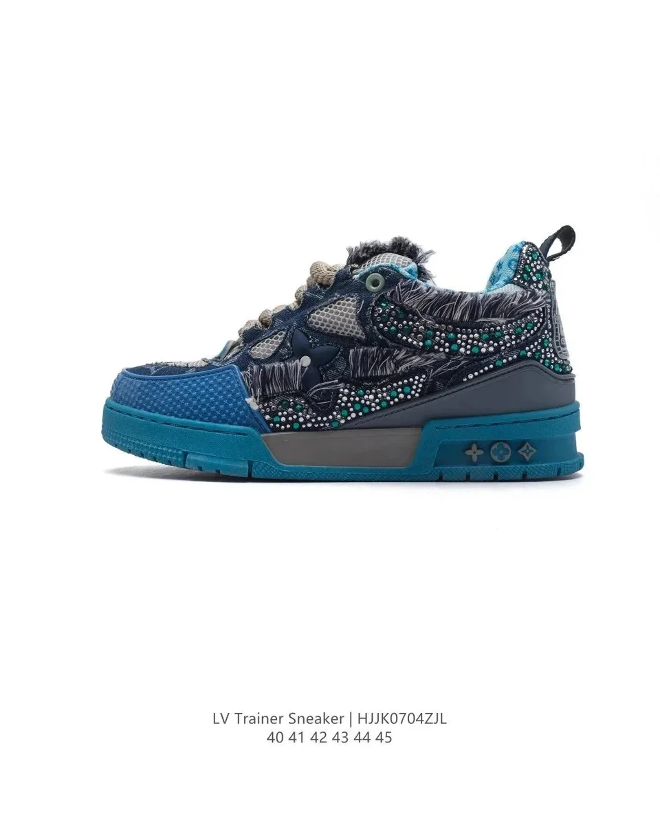 Louis Vuitton LV Trainer Sneaker Blue Crystal