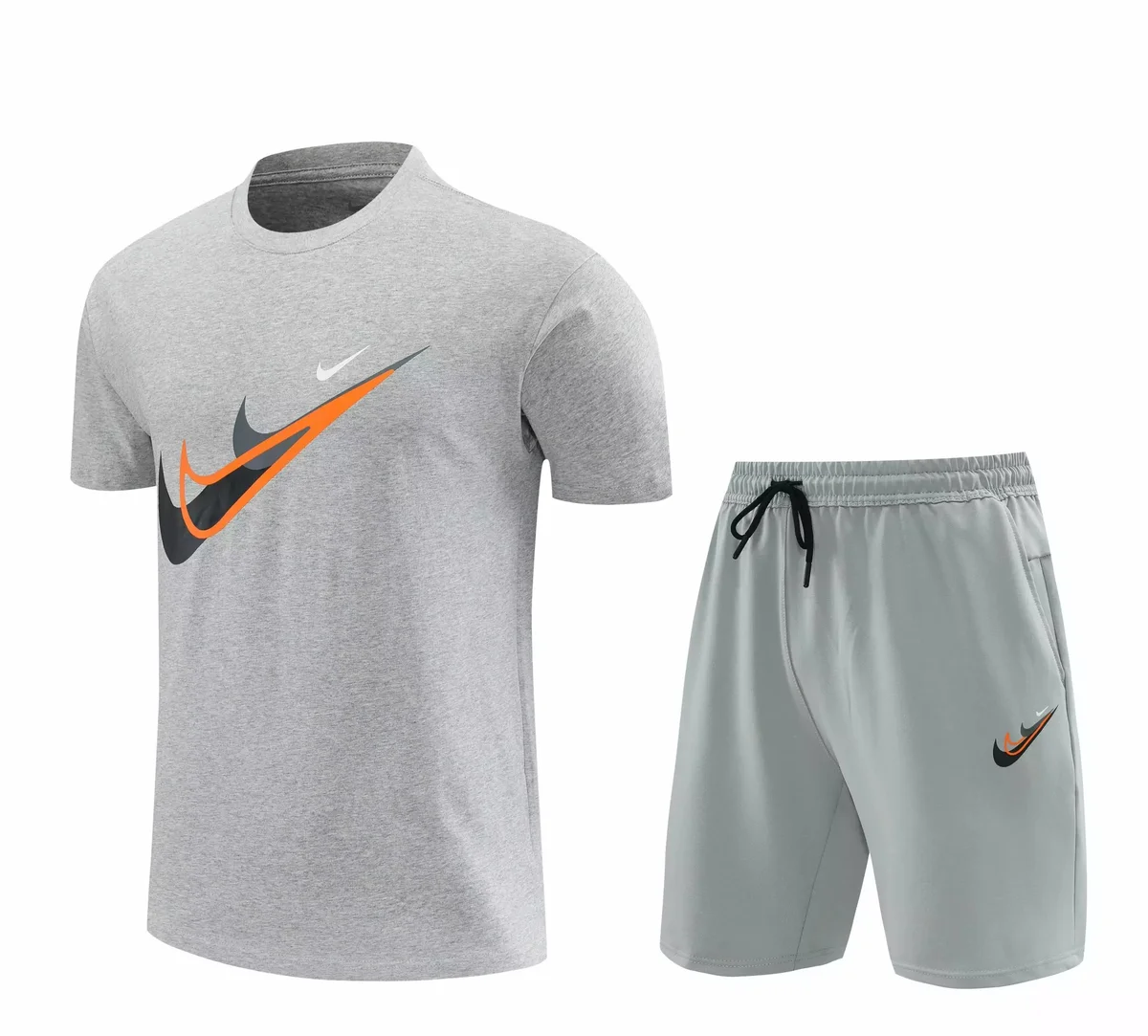 Nike Grey Swoosh T-Shirt & Shorts Set