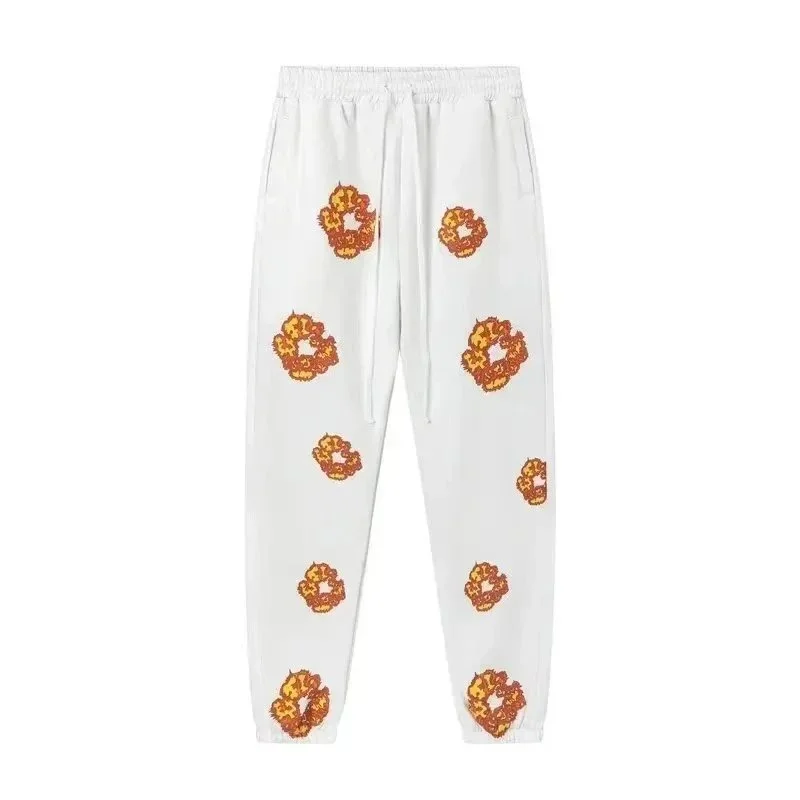 White Embroidered Sweatpants