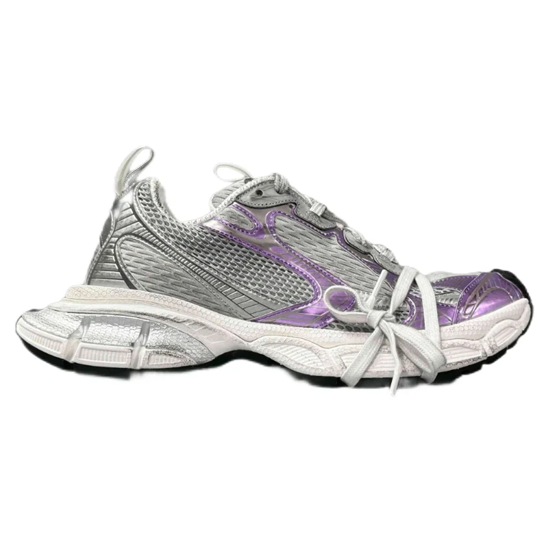 Balenciaga Triple S Silver/Purple Sneakers