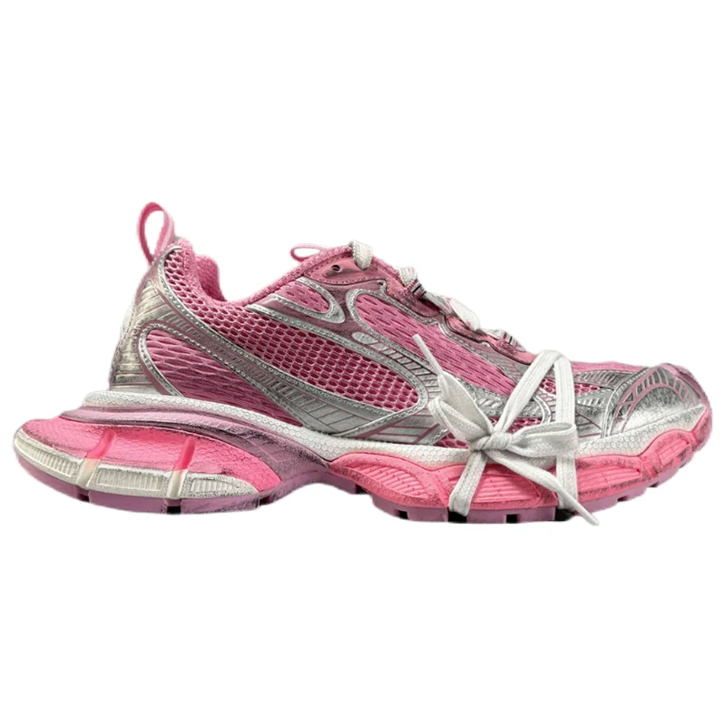 Balenciaga Triple S Pink/Silver Sneakers