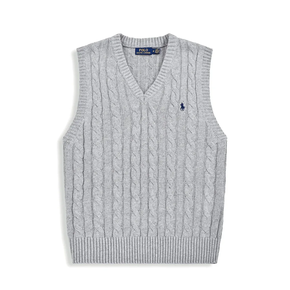 Polo Ralph Lauren Cable Knit V-neck Sweater Vest Grey