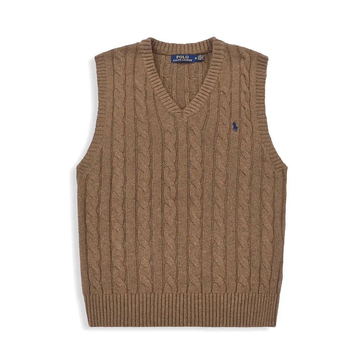 Polo Ralph Lauren Cable Knit Sweater Vest Brown