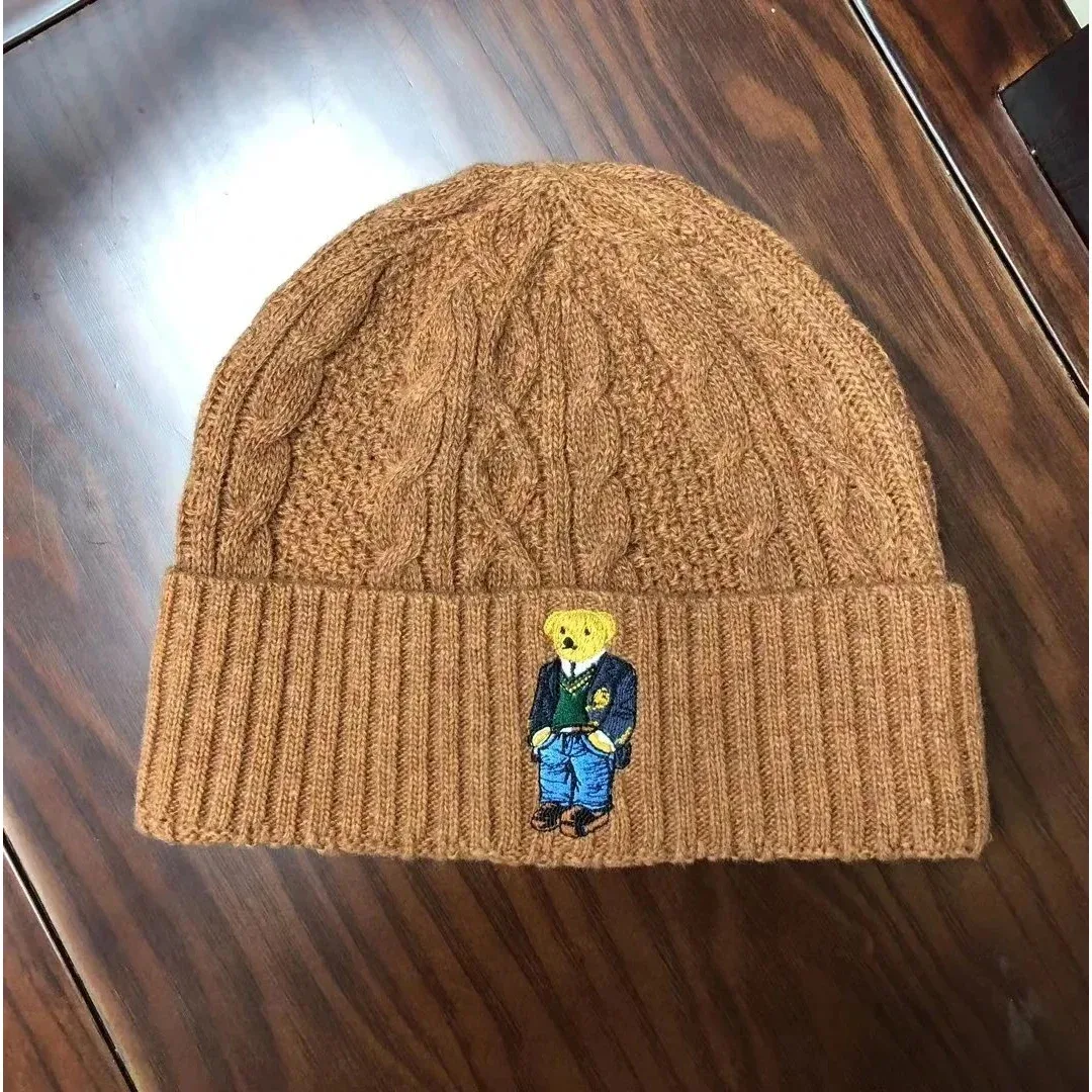 Polo Ralph Lauren Polo Bear Cable Knit Beanie Camel