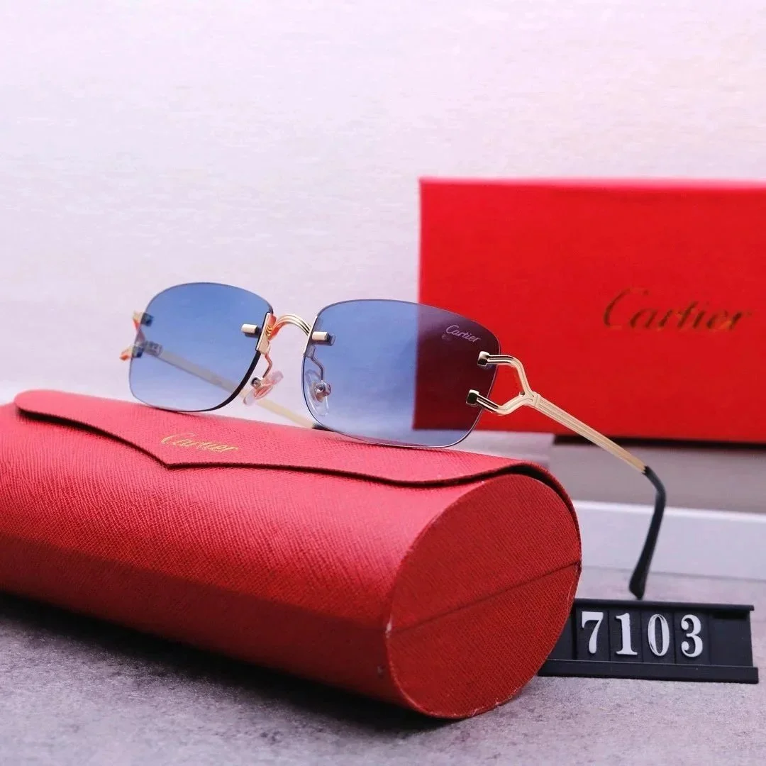 Cartier Soleil Blanc Blue Gradient Sunglasses