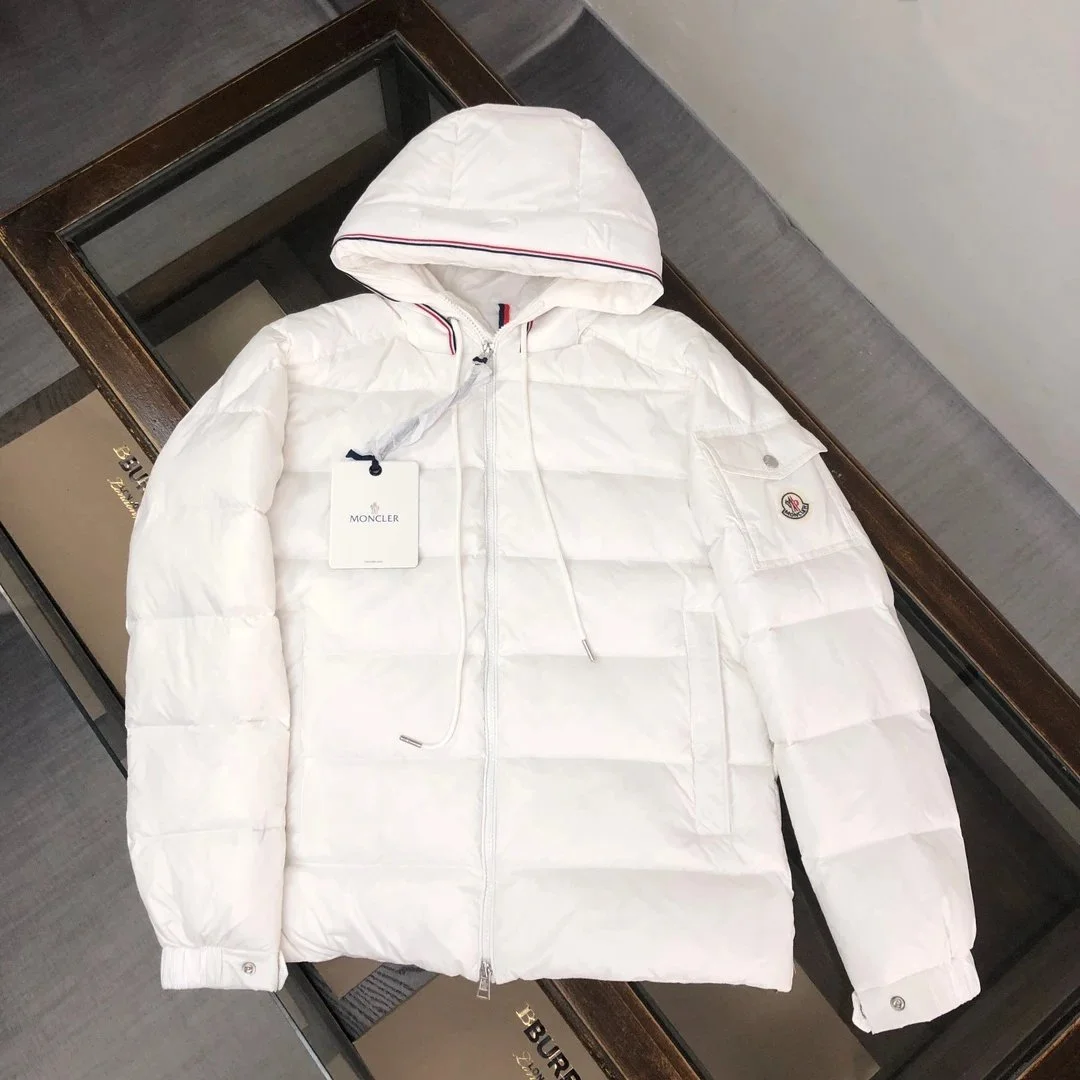 Moncler White Hooded Puffer Jacket