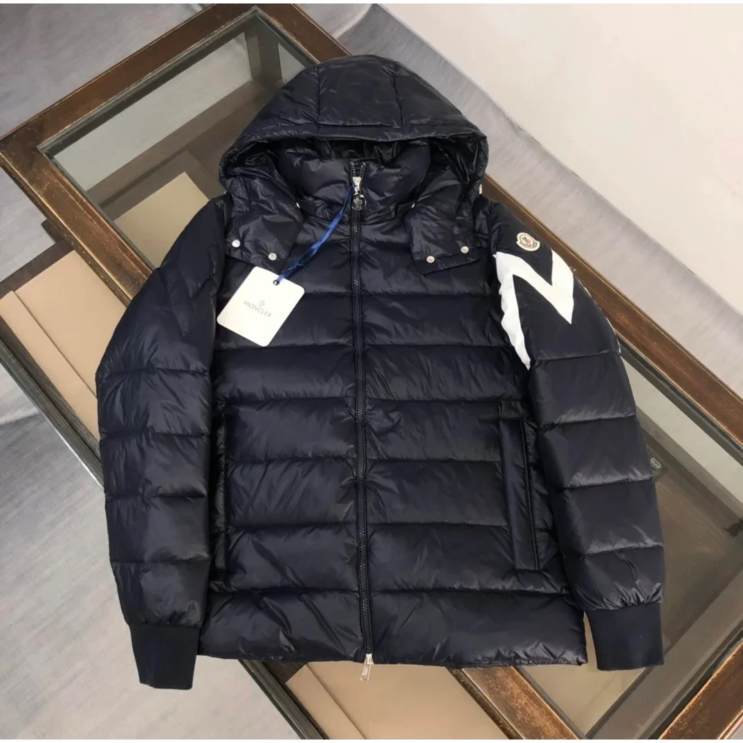 Moncler Black White Logo Parka