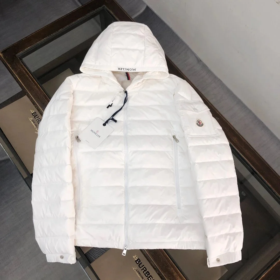 Moncler White Hooded Puffer Jacket