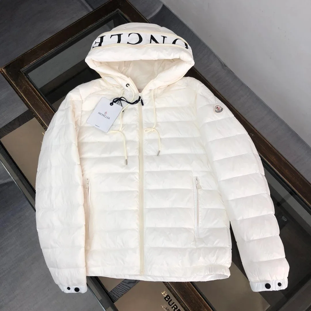 Moncler White Hooded Parka