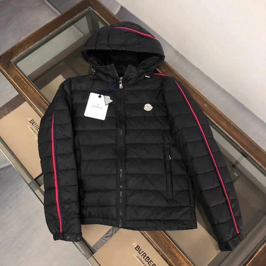 Moncler Black with Red & Blue Trim Puffer Jacket