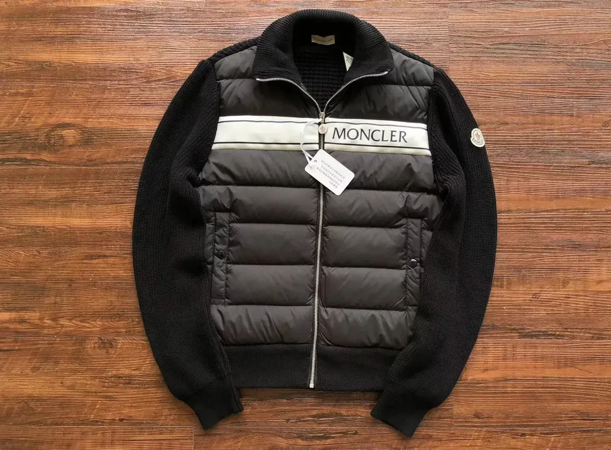 Moncler Black & White Panelled Puffer Jacket