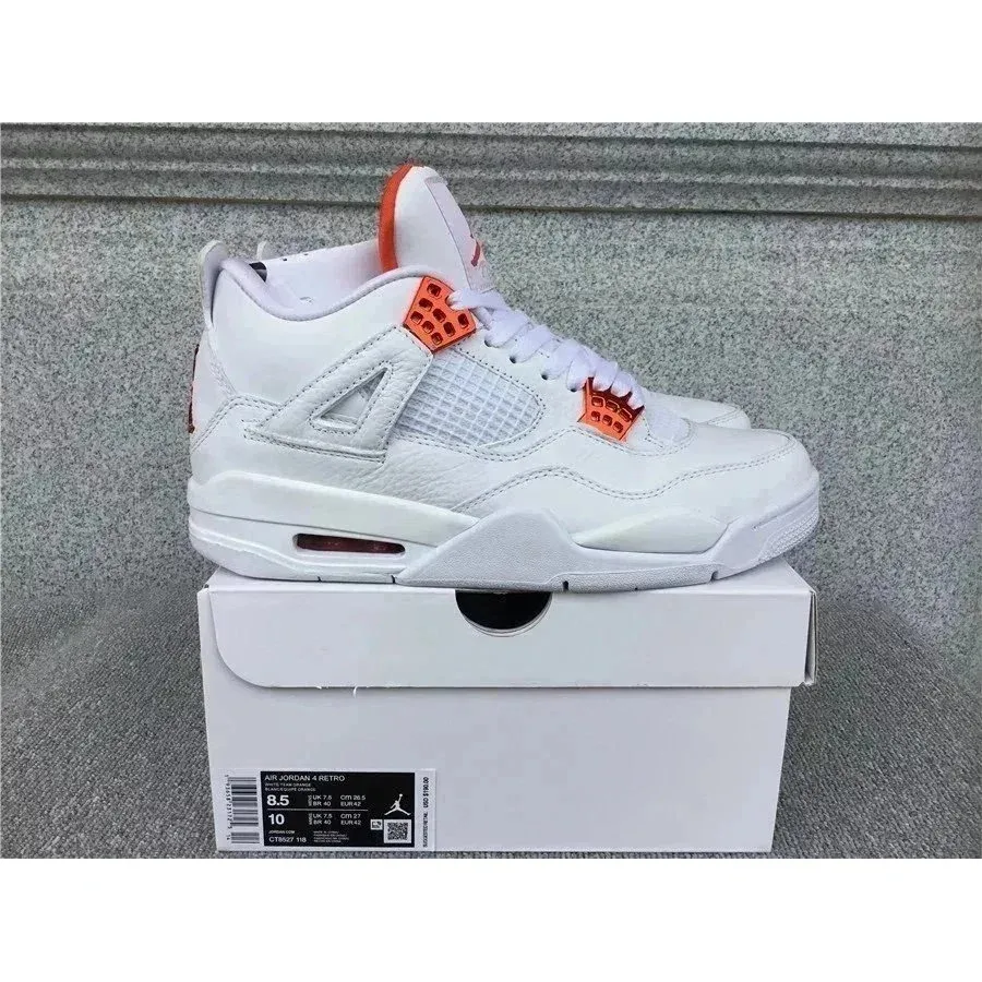 Nike Air Jordan 4 White/Orange Sneakers