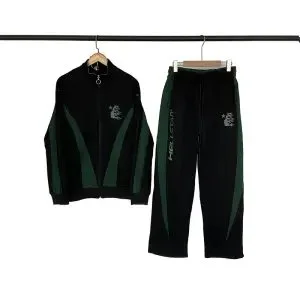 Black & Green Tracksuit Set