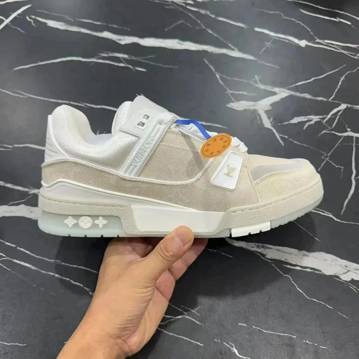 Louis Vuitton LV Trainer White Beige Sneakers