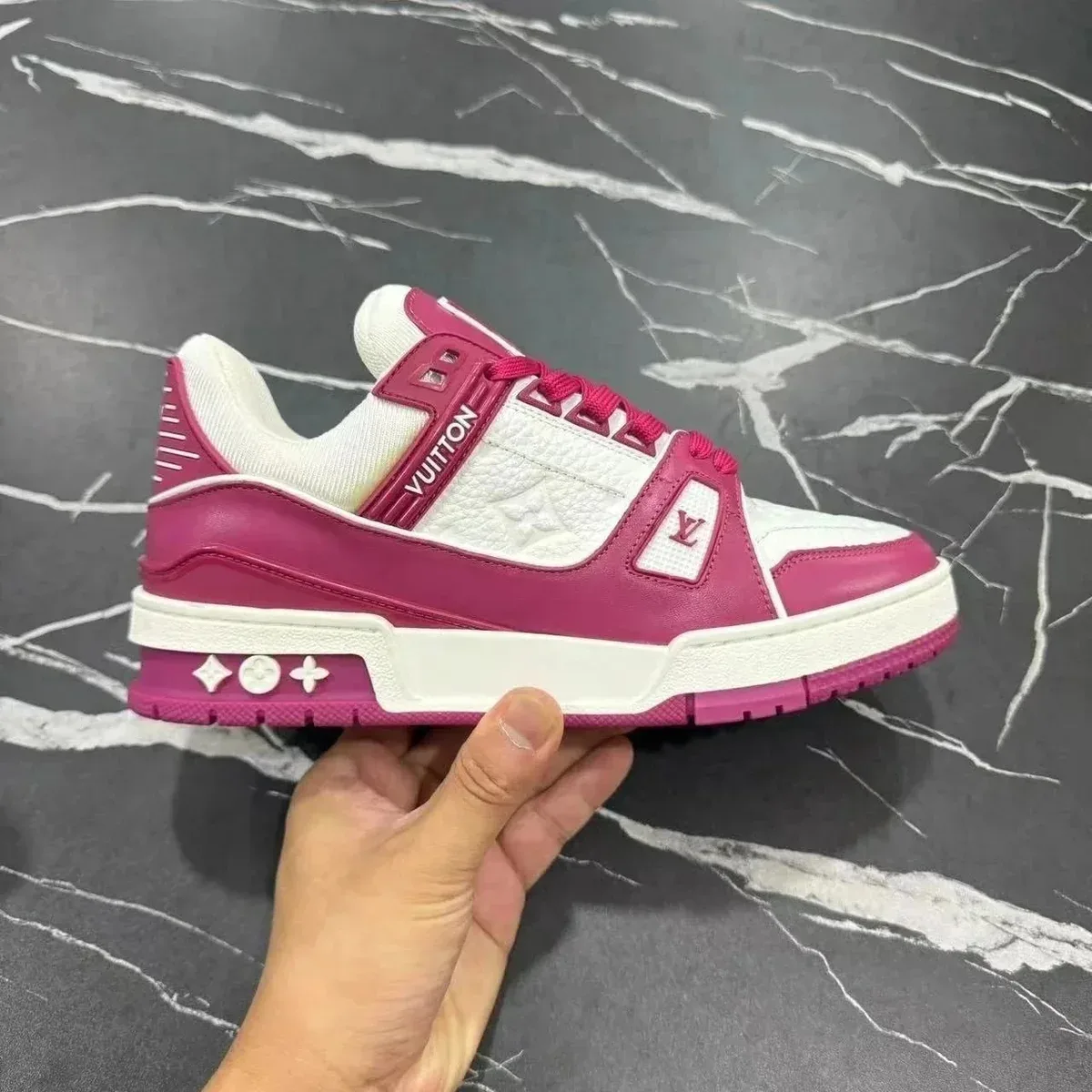 Louis Vuitton LV Trainer Pink White Sneakers