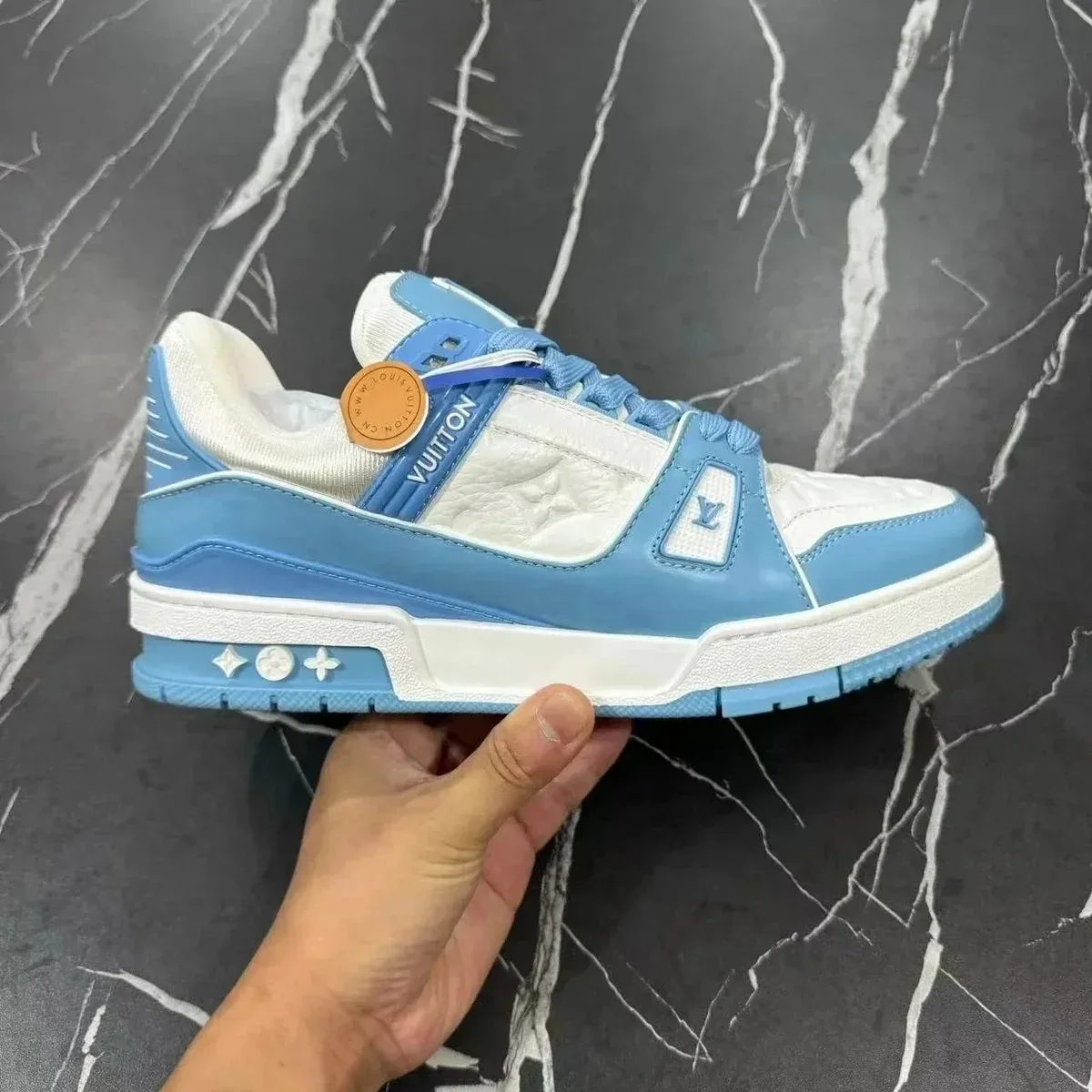 Louis Vuitton LV Trainer Blue & White Sneakers