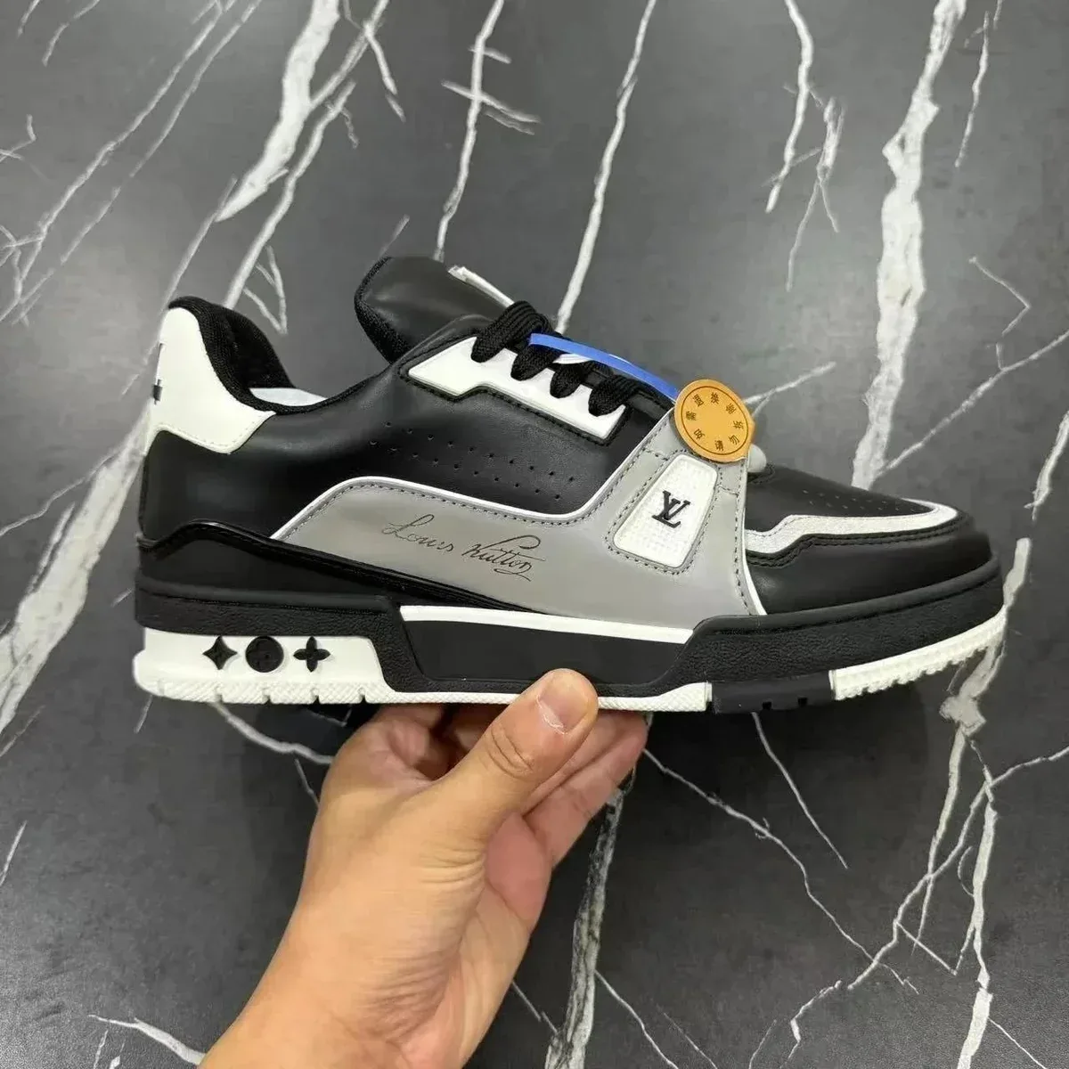 Louis Vuitton LV Trainer Black/White/Silver Sneakers