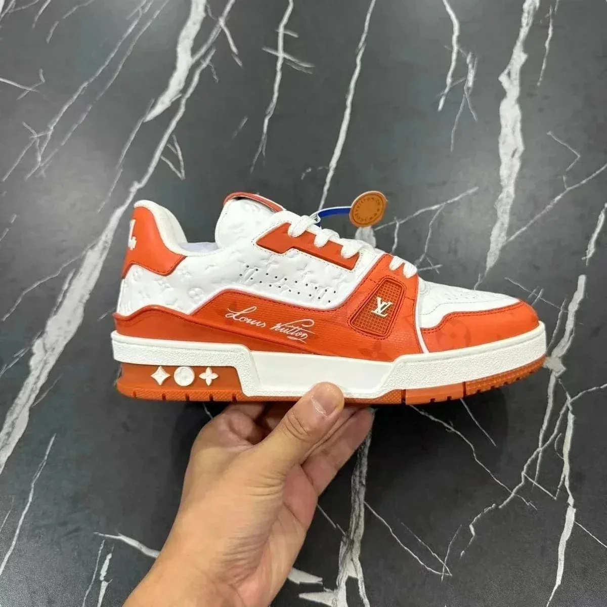 Louis Vuitton LV Trainer Orange/White Sneakers
