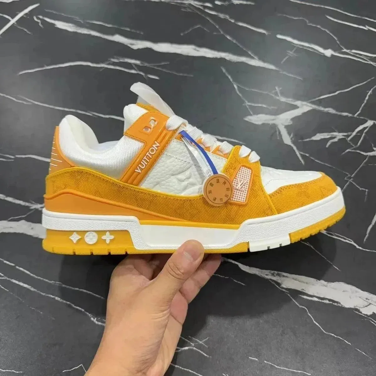 Louis Vuitton LV Trainer Orange/White Sneakers