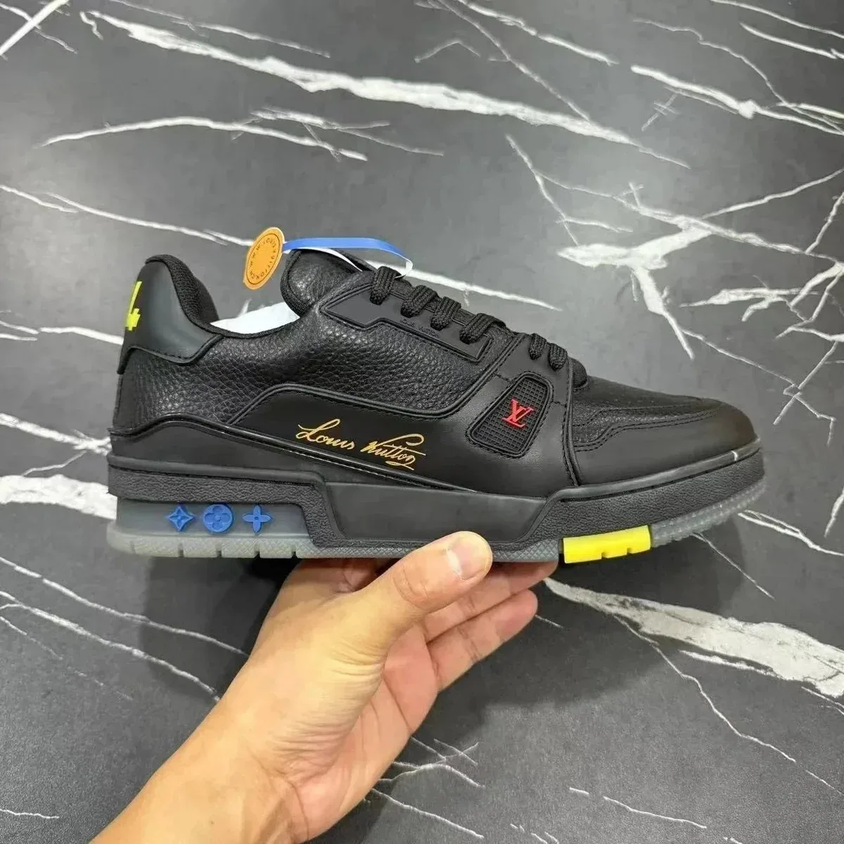 Louis Vuitton LV Trainer Black & Yellow Sneakers