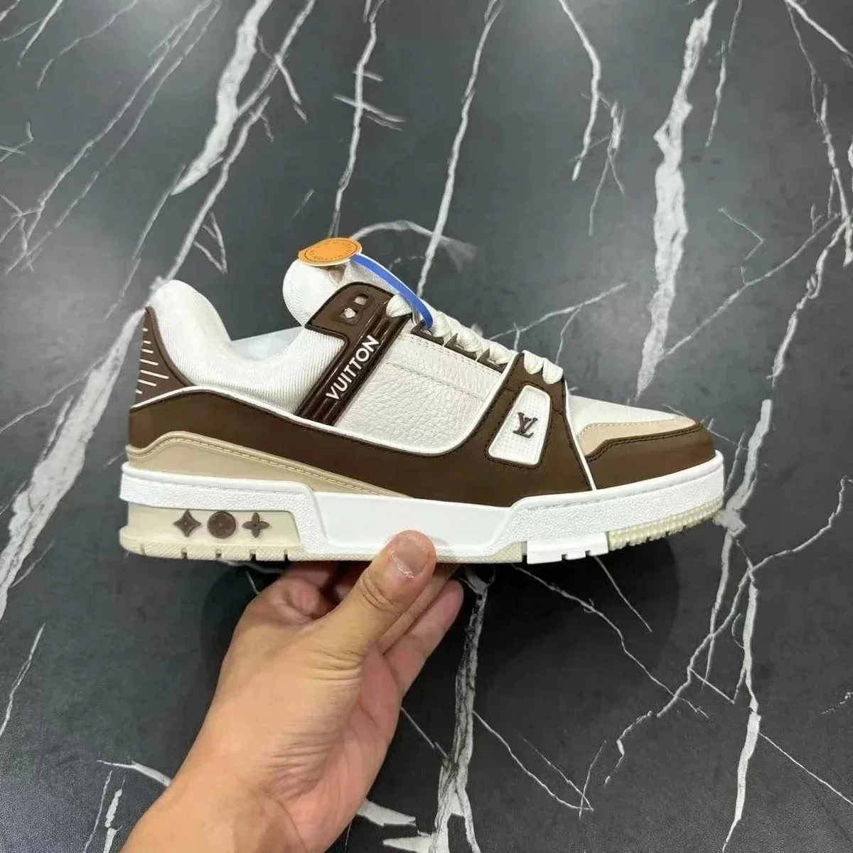 Louis Vuitton LV Trainer Brown & White Sneakers
