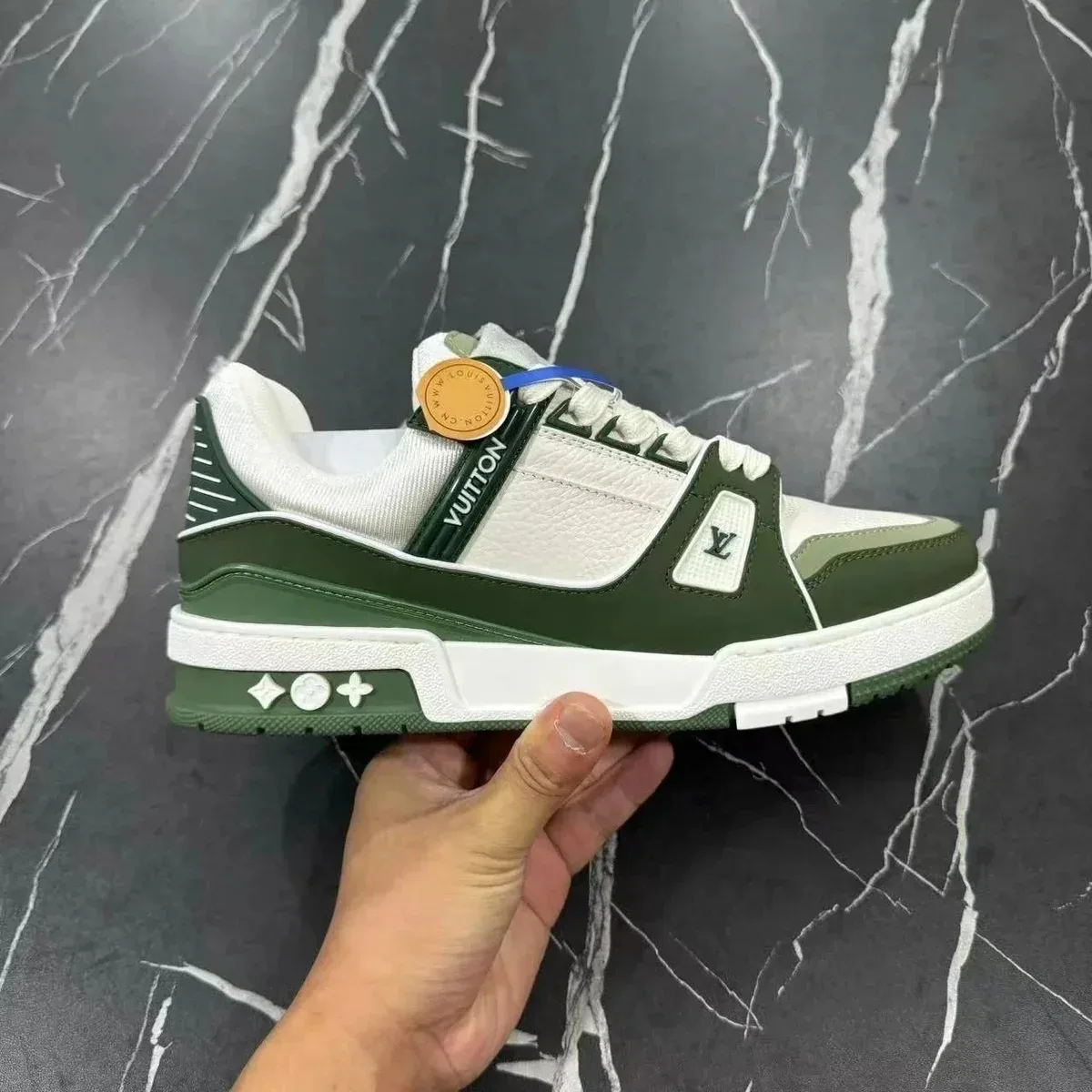 Louis Vuitton LV Trainer Olive Green Sneakers