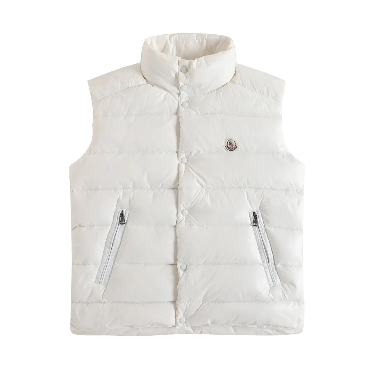 Moncler White Quilted Puffer Vest