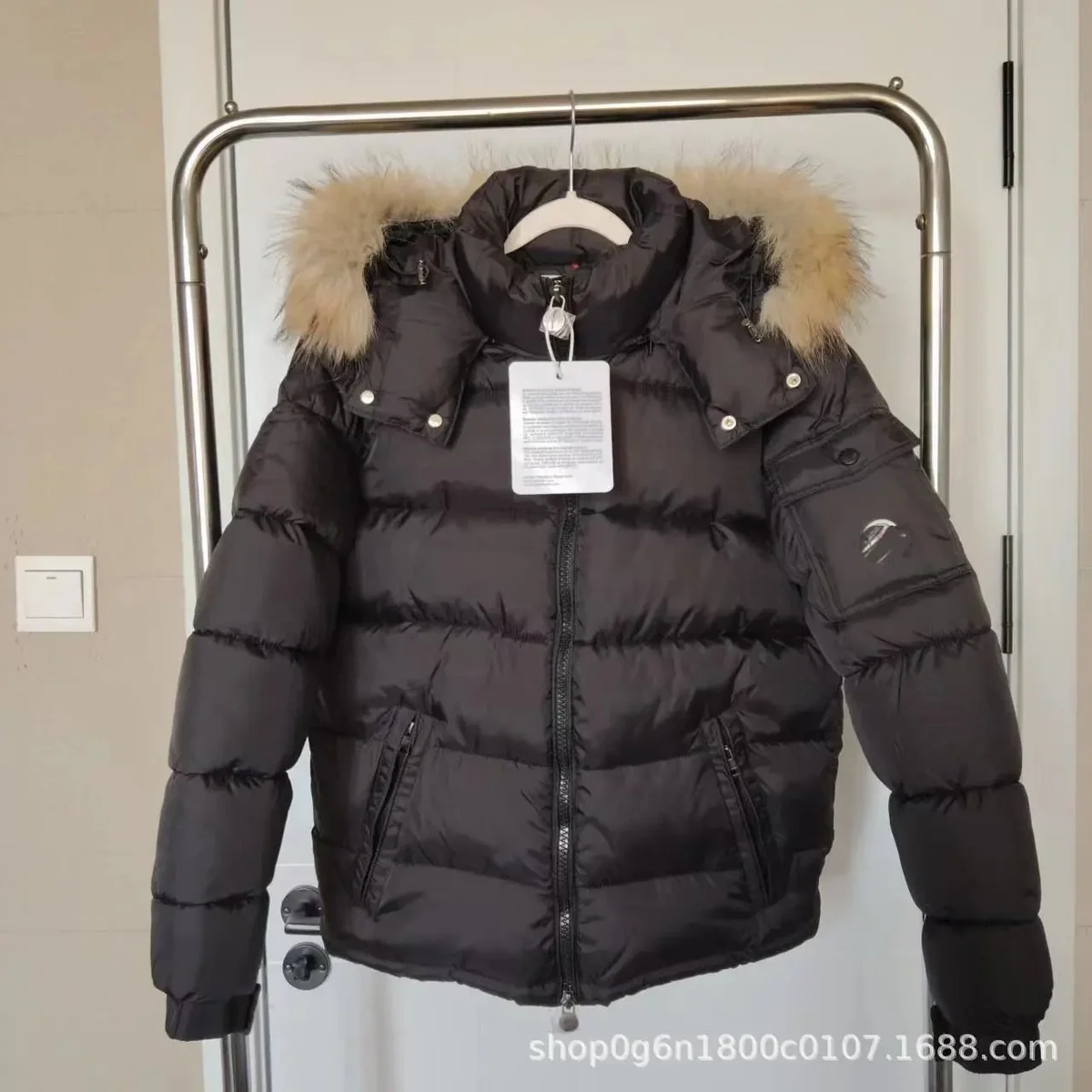Big Fur Collar Black Puffer Jacket