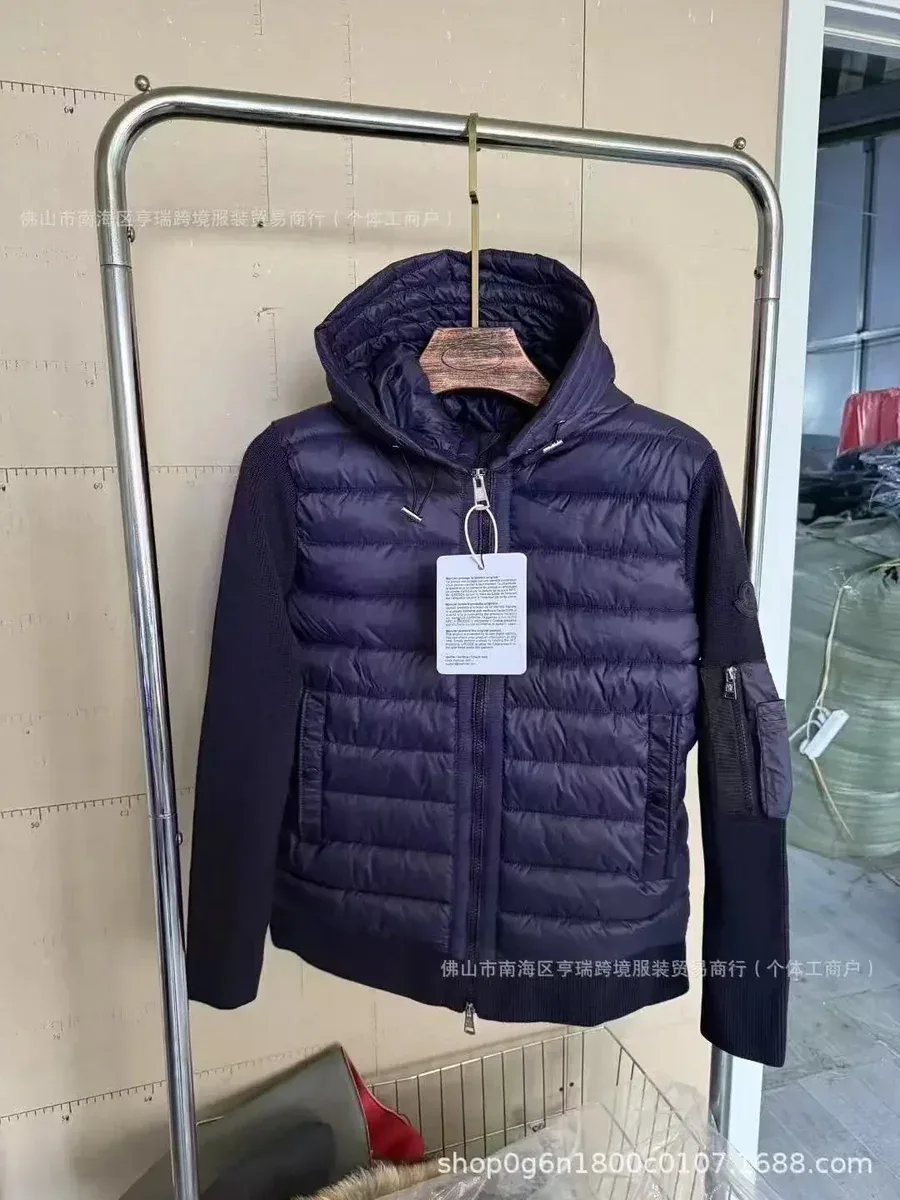 Moncler Maya Knit-Blue Hooded Jacket