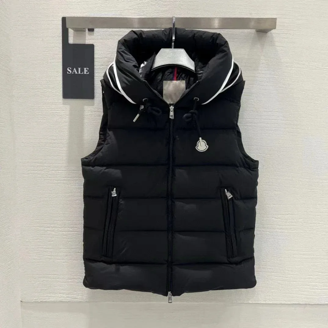 Moncler Black Hooded Puffer Vest