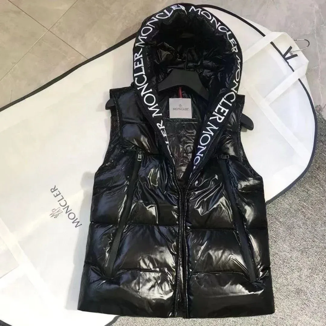 Moncler Black Hooded Puffer Vest