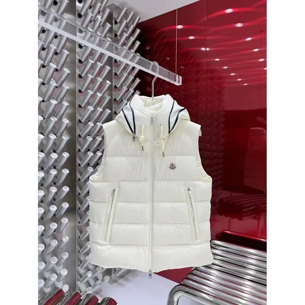 Moncler Maya White Hooded Puffer Vest