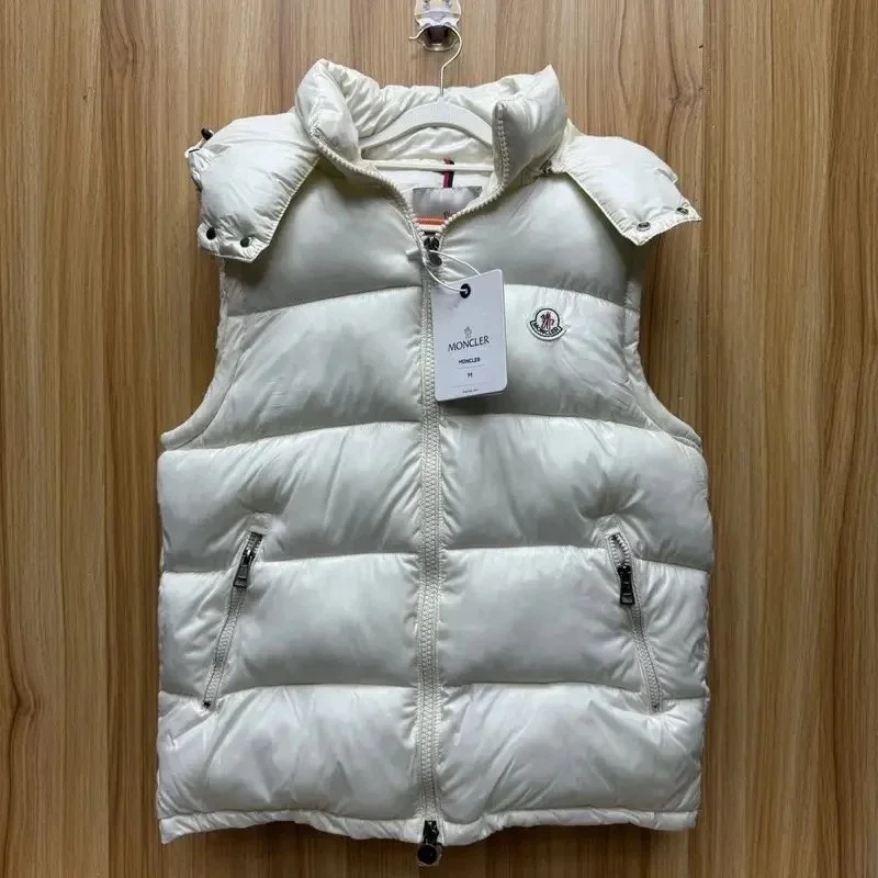 Moncler White Quilted Puffer Vest