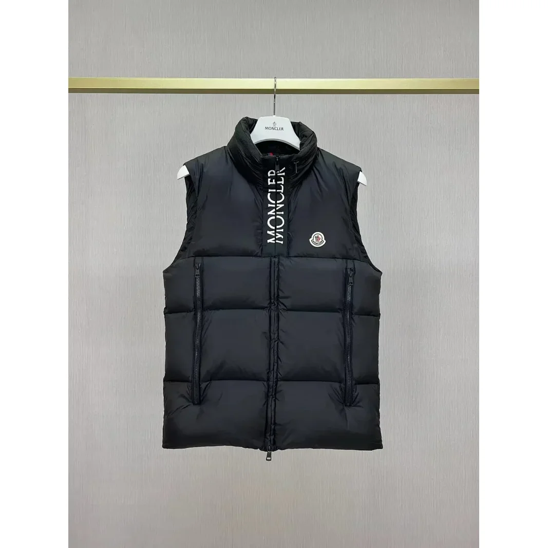 Moncler Black Logo Embroidered Puffer Vest