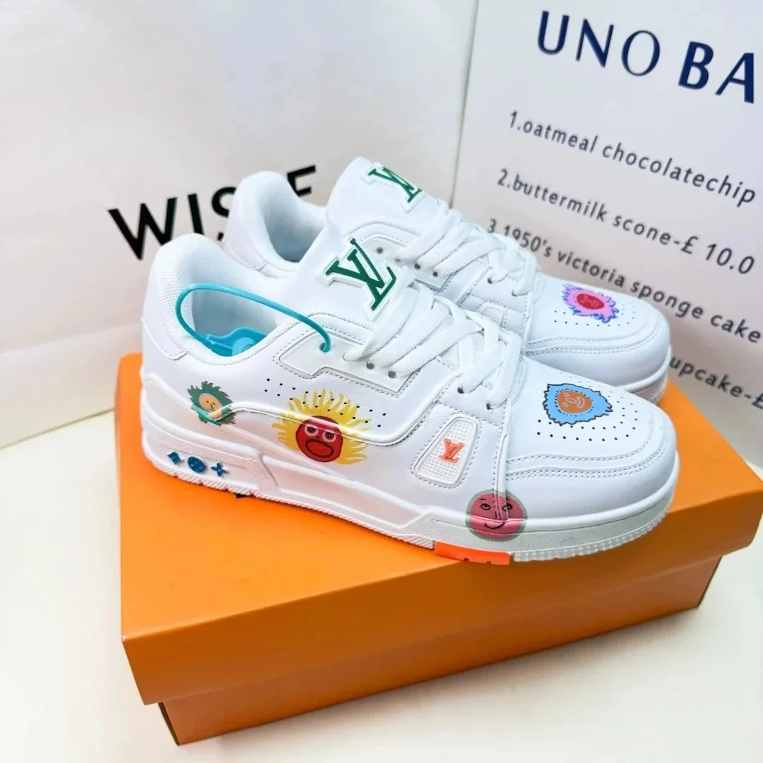Louis Vuitton LV Trainer White with Colorful Patches Sneakers
